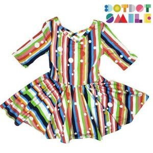 DotDot Smile Girls Striped & Polka twirly full skirt polka Dot Dress size 12-24m